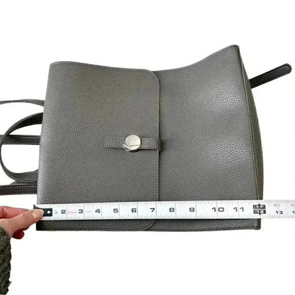 Beauty Boutique Mini Backpack Grey Pebbled Faux Leather Vegan Carryall Bag - Picture 10 of 14